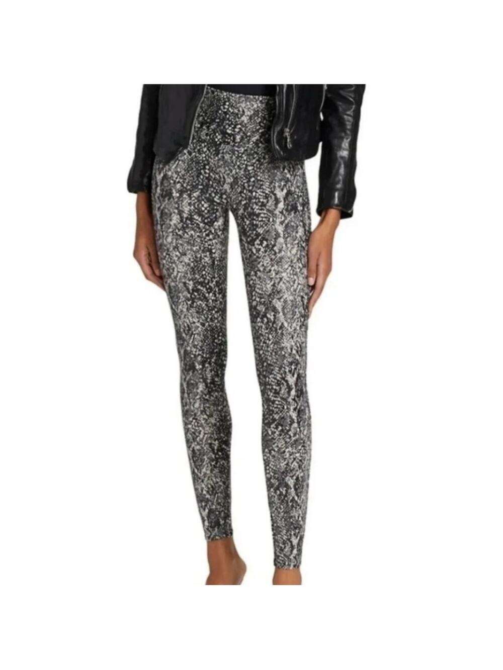 NWT Spanx Faux Leather Snake Shine Leggings Women’s Size Small
